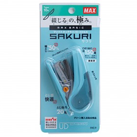 MAX HD-10NLK 省力釘書機掛咭裝/ 天藍色 (Effort Saving Stapler/ Sky Blue)