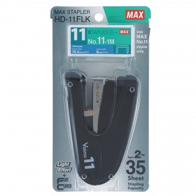 MAX HD-11FLK 省力平脚釘書機/ 黑色 (Flat Clinch & Effort Saving Stapler/ Black)