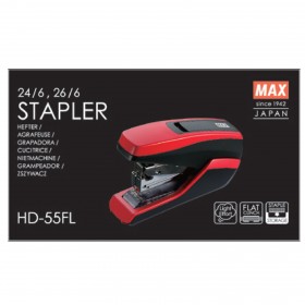 MAX HD-55FL 超省力平脚釘書機/紅色 (Flat clinched & effort saving Stapler/Red)